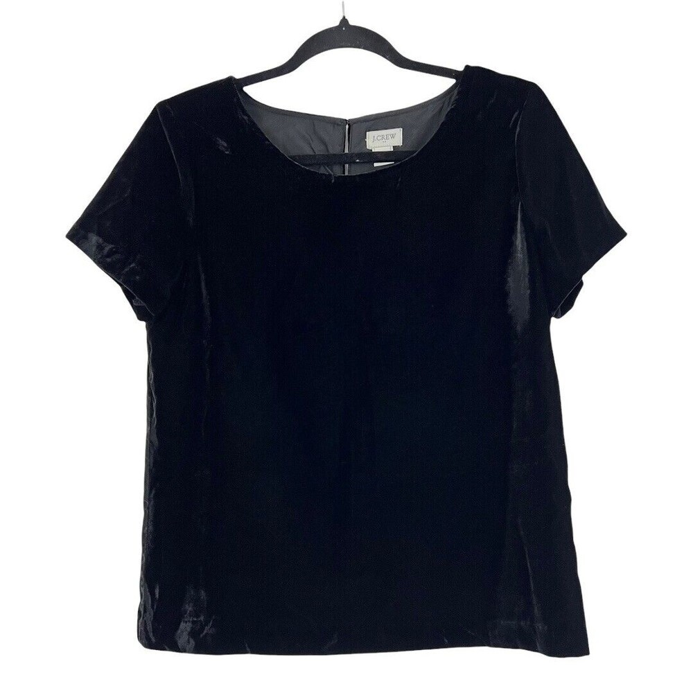 J. Crew Factory Womens Size XS Black Velvet T-shirt Top Blouse Style K3491